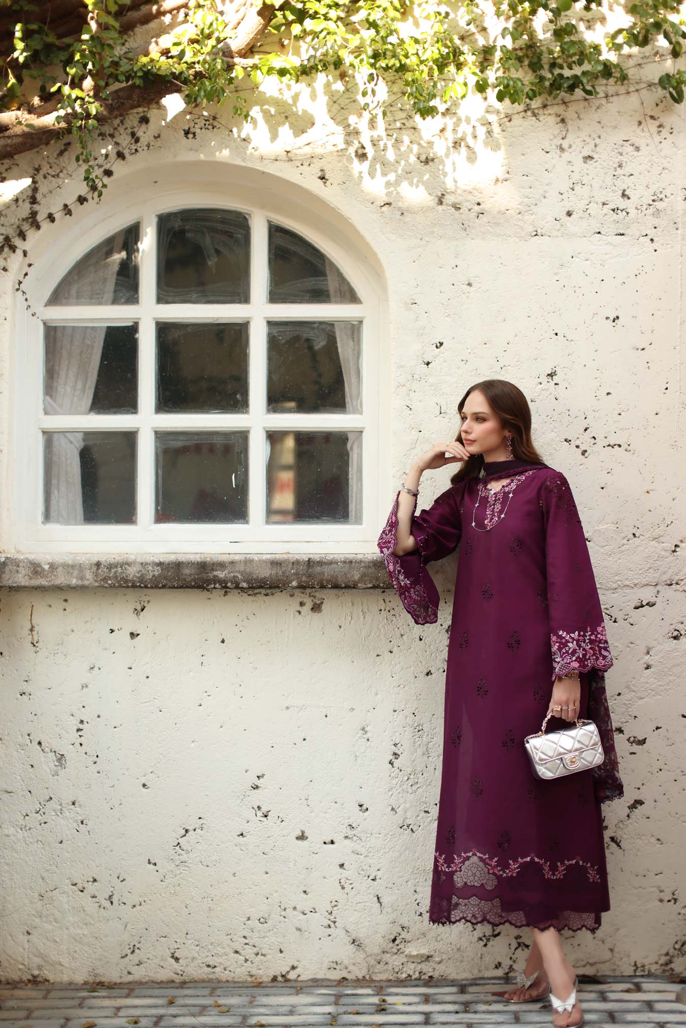 NOOR By Saadia Asad Luxe Chikankari D1-A Plumberry