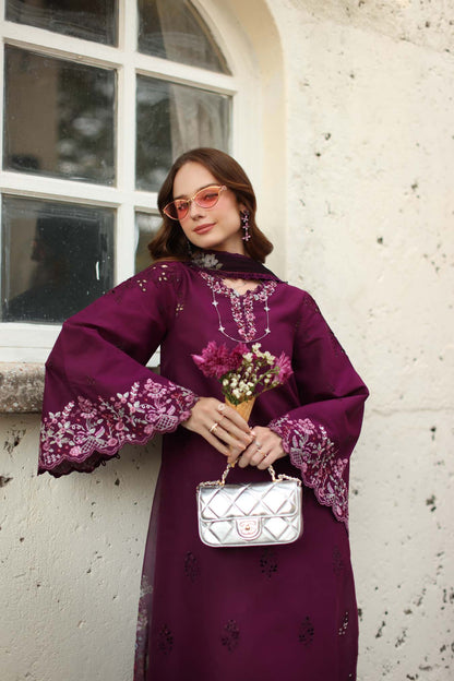 NOOR By Saadia Asad Luxe Chikankari D1-A Plumberry