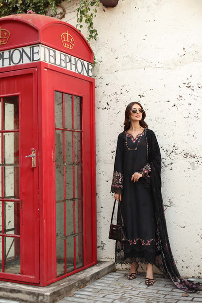 NOOR By Saadia Asad Luxe Chikankari D1-B Midnight Black