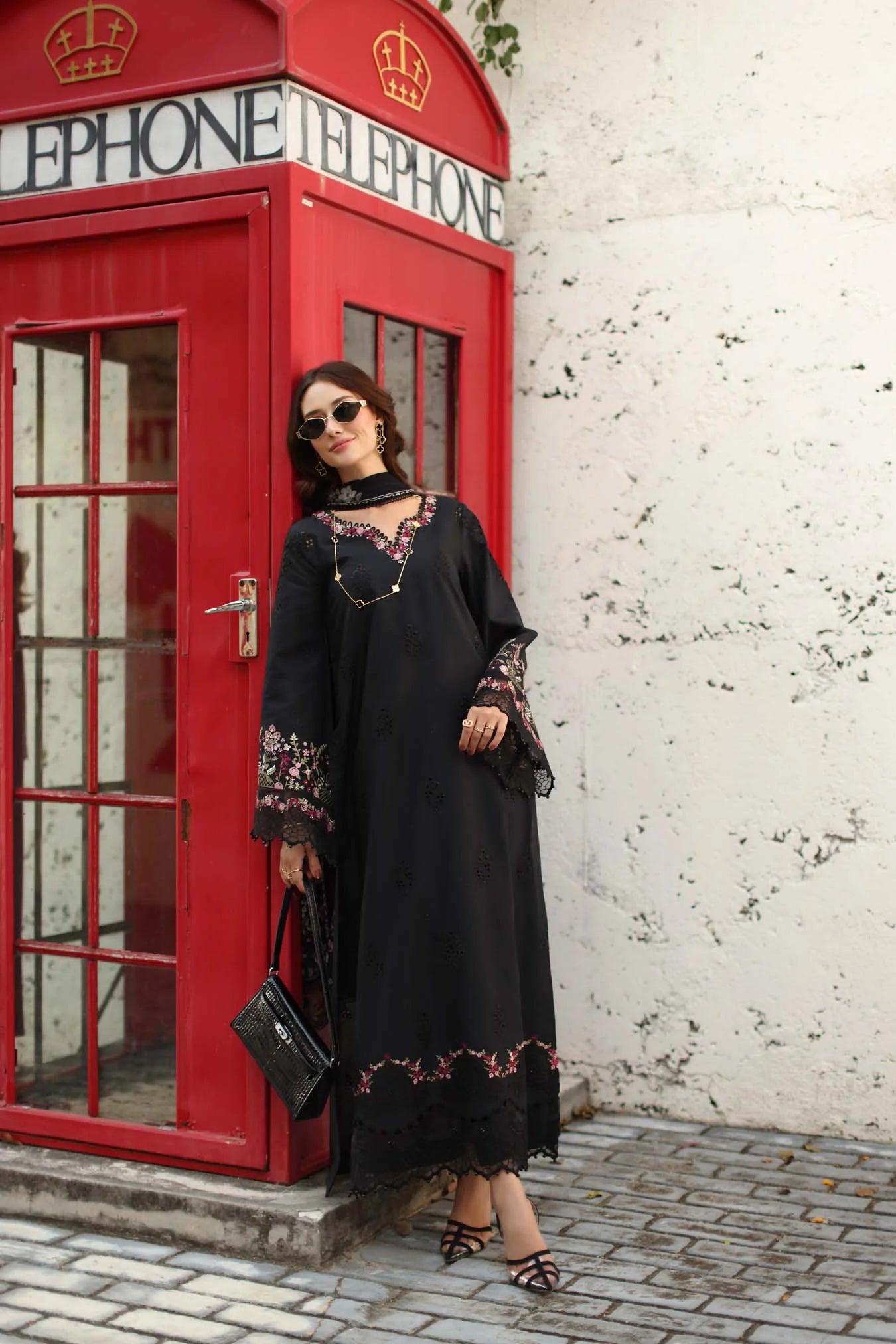 NOOR By Saadia Asad Luxe Chikankari D1-B Midnight Black