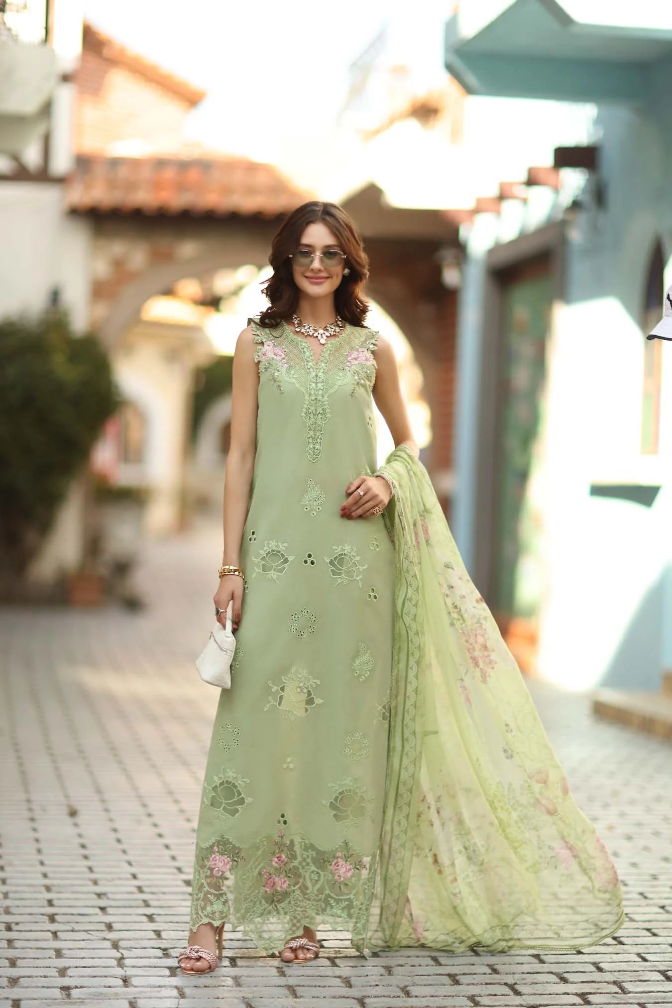 NOOR By Saadia Asad Luxe Chikankari D3-A Pistachio
