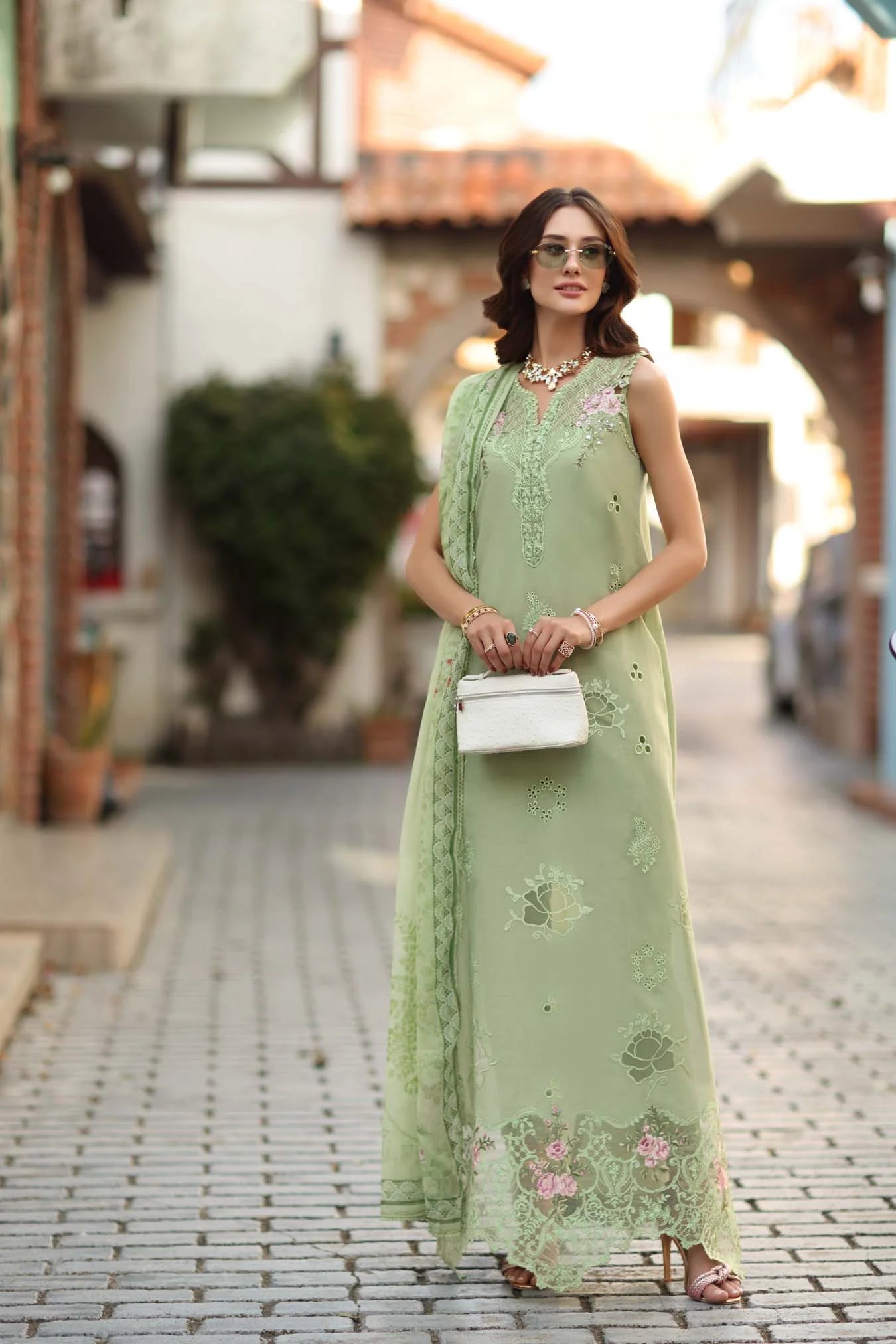 NOOR By Saadia Asad Luxe Chikankari D3-A Pistachio