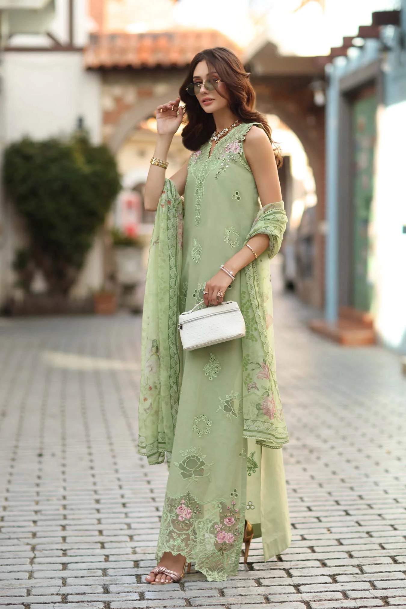 NOOR By Saadia Asad Luxe Chikankari D3-A Pistachio