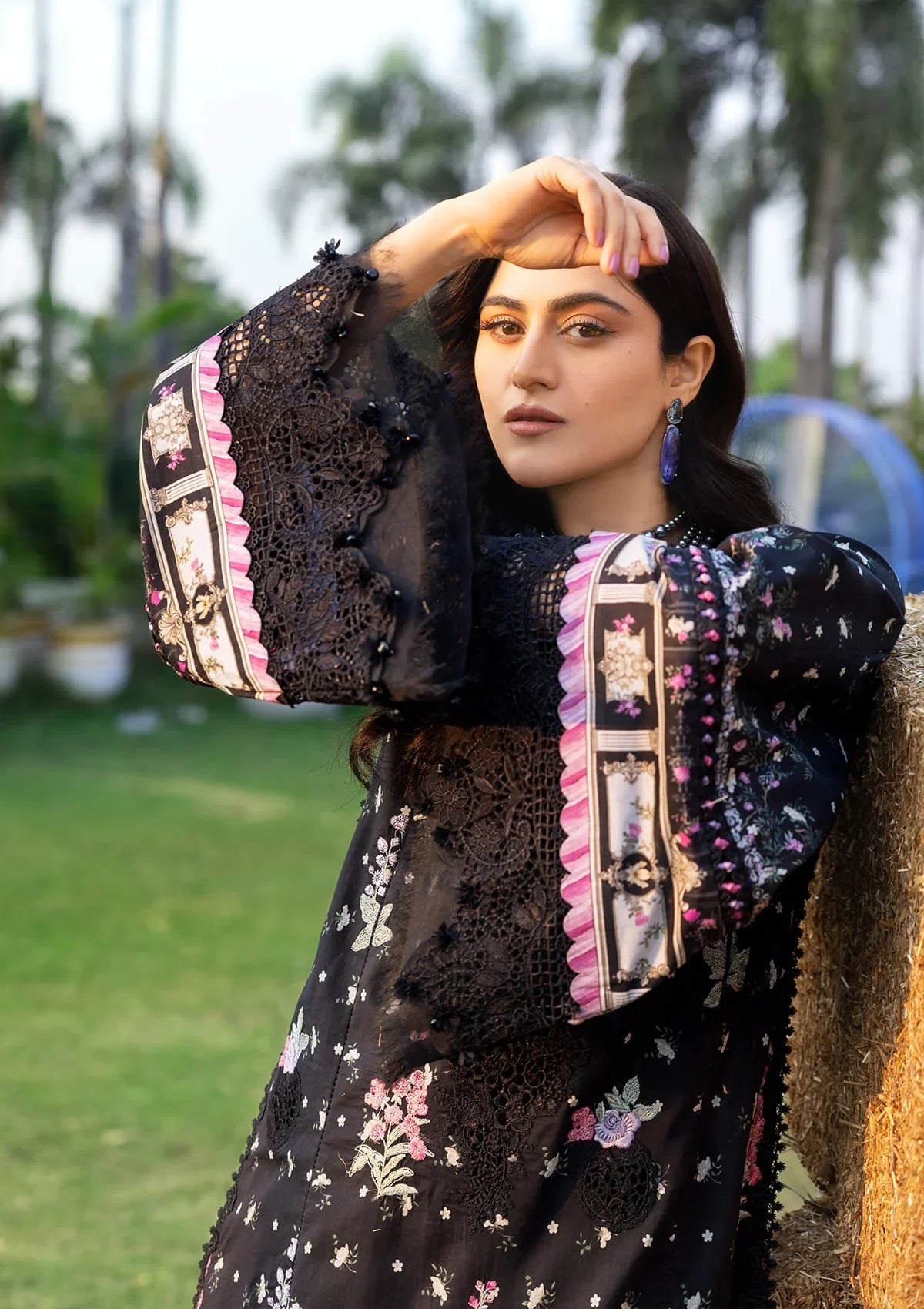 ELAF ERC-7A ARZO Print ChikanKari