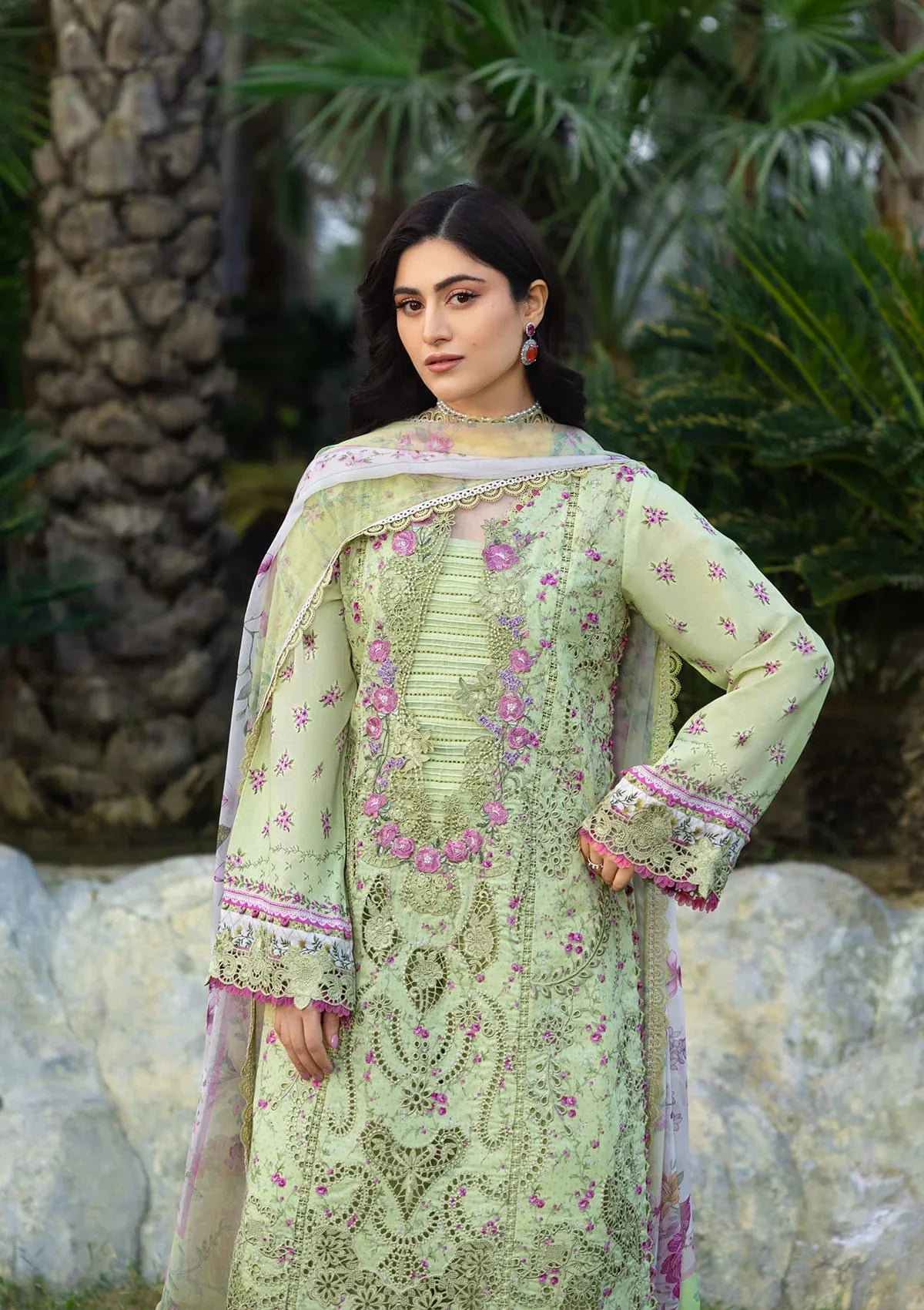 ELAF ERC-2A HINA Print Chikankari Lawn