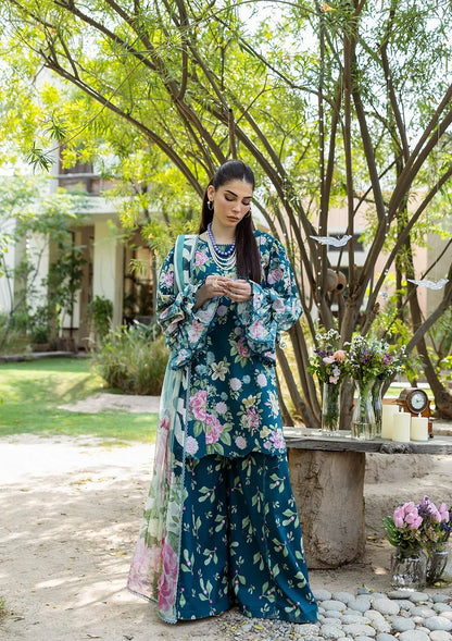 ELAF PRINTS CHIFFON ECD-1B AZURE FERN