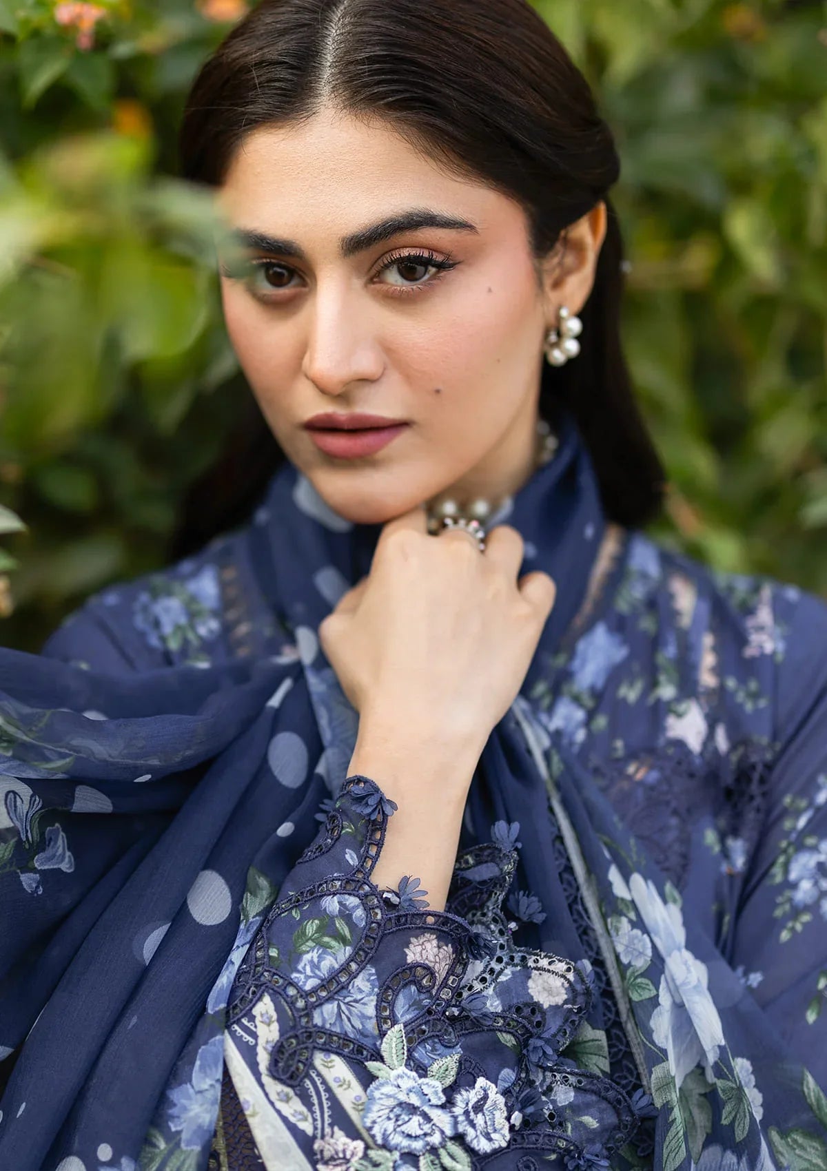 ELAF ERC-3B NEEL Print Chikankari Lawn
