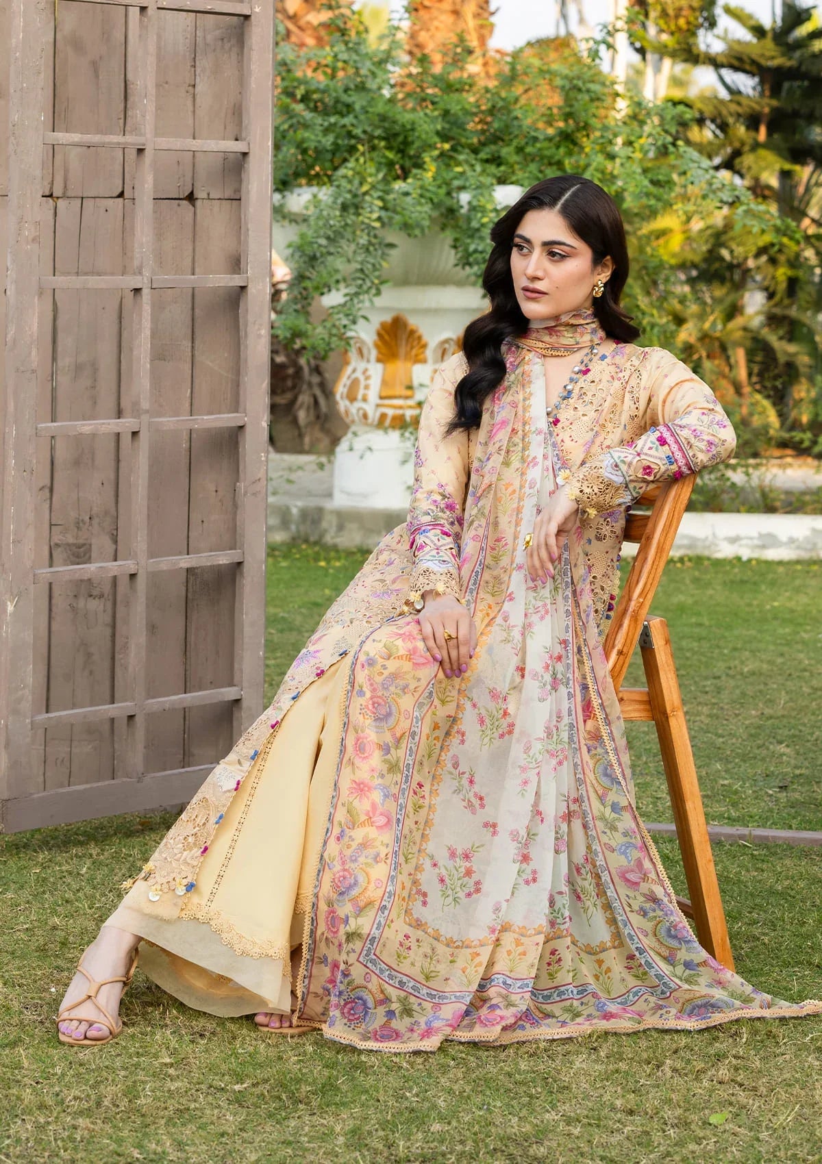 ELAF ERC-5B KHUSHEE Print ChikanKari