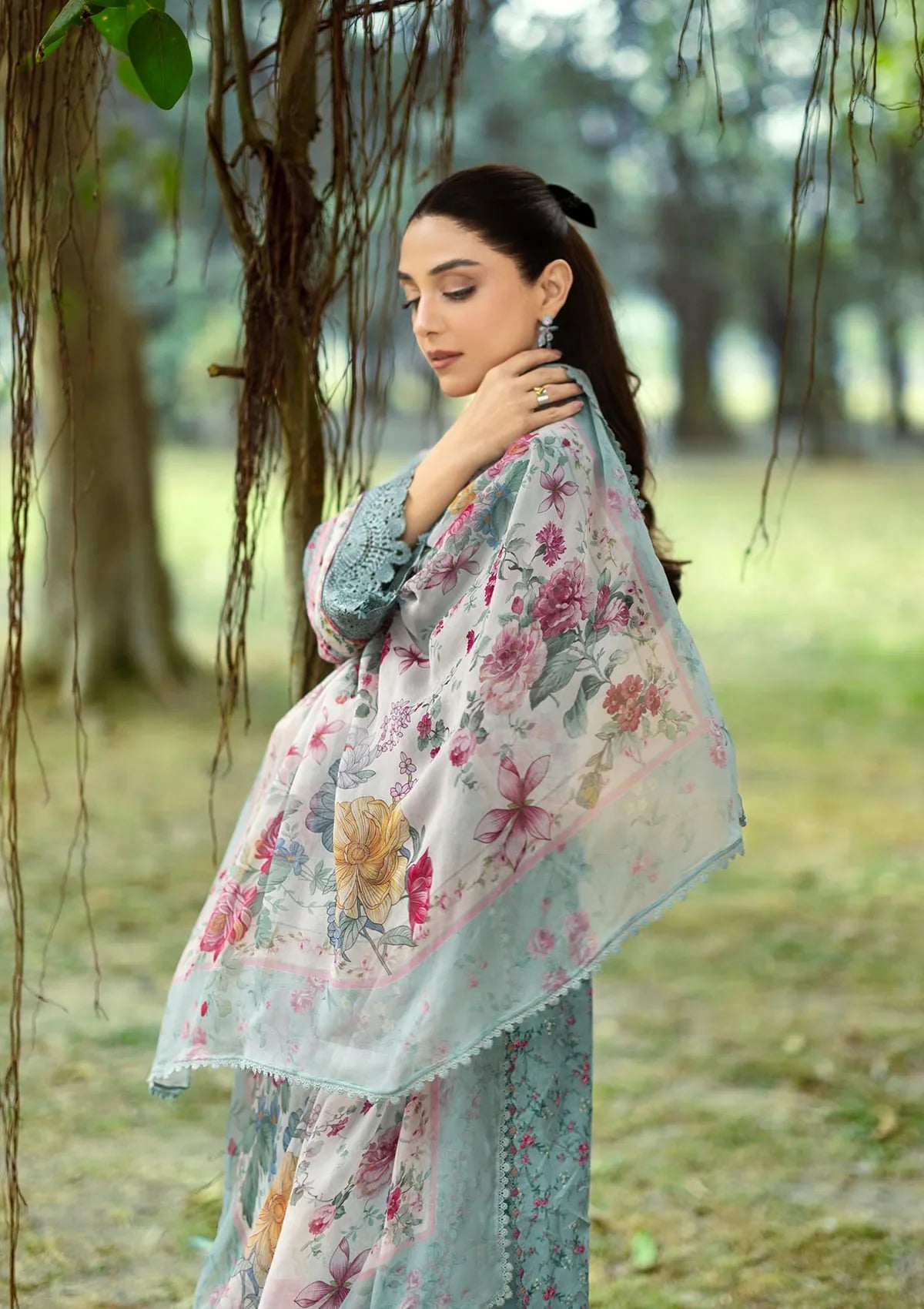 ELAF ERC-2B BATIK Print Chikankari Lawn