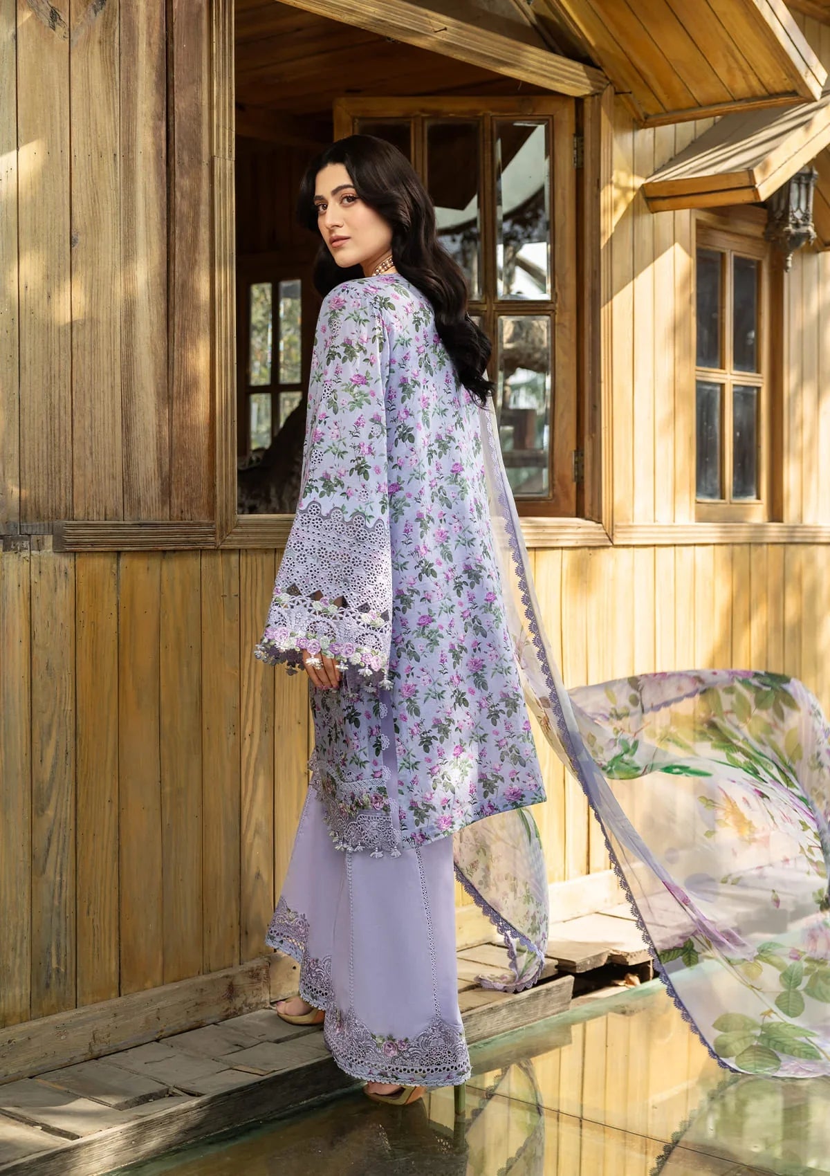 ELAF ERC-6B IRIS Print Chikankari Lawn