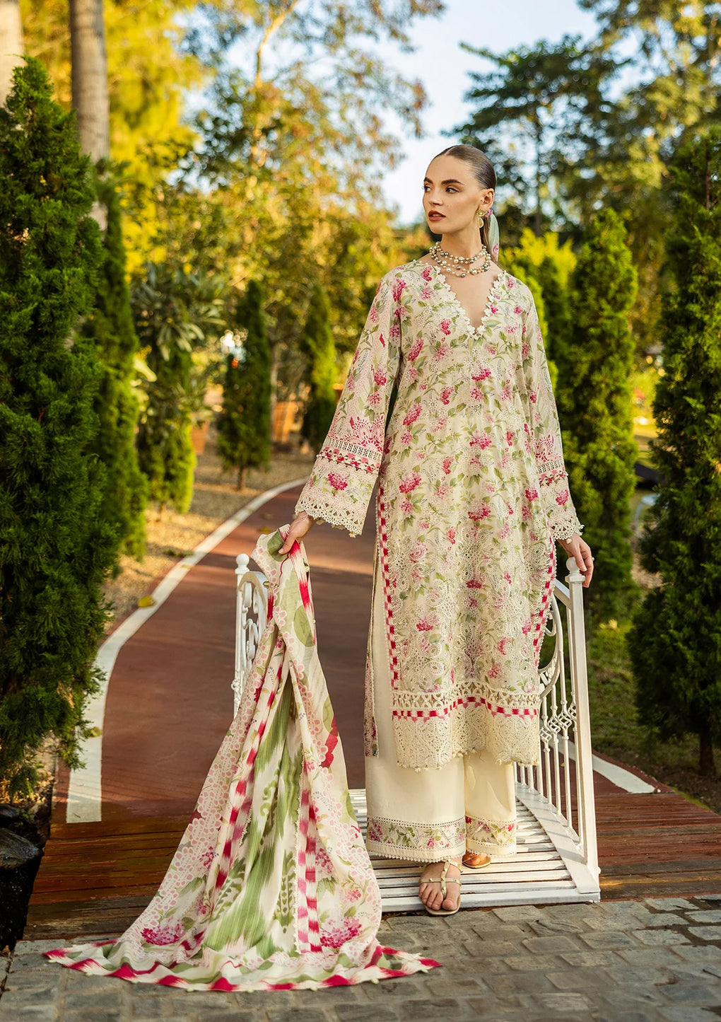 ELAF Print Chikankari ELK-02B SWEET GREENS