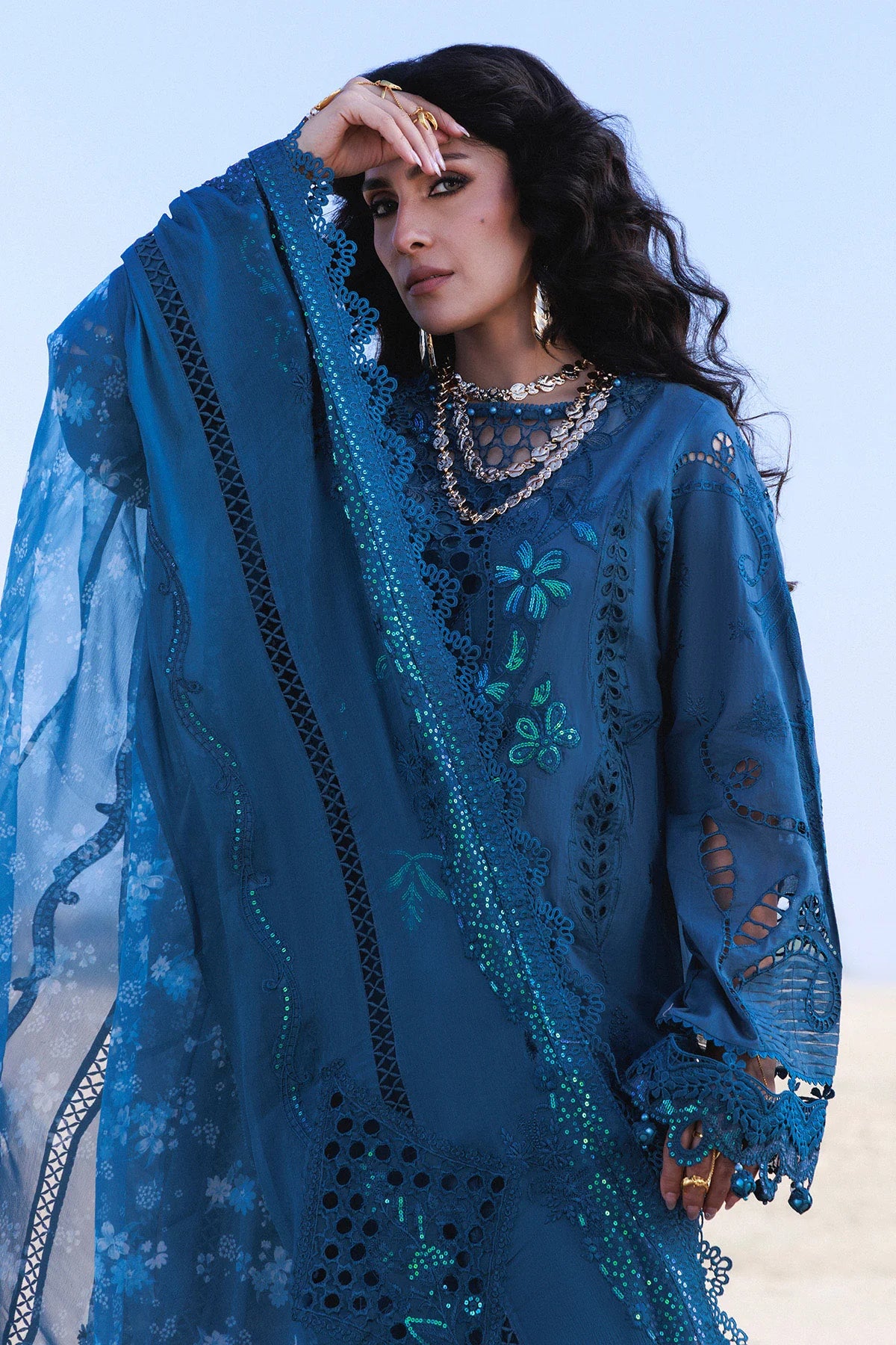 Nureh NE-229 Aman Unstitched Luxury Lawn