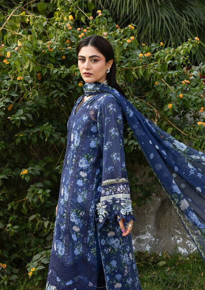 ELAF ERC-3B NEEL Print Chikankari Lawn