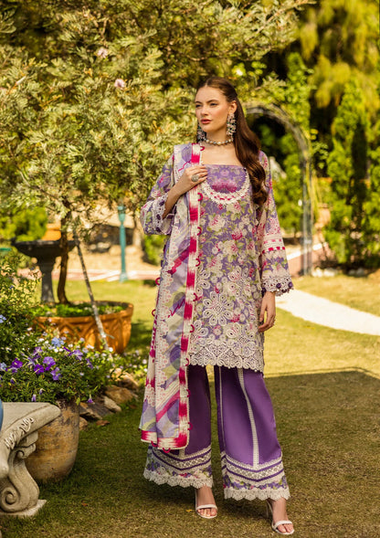 ELAF Print Chikankari ELK-02A PERIWINKLE