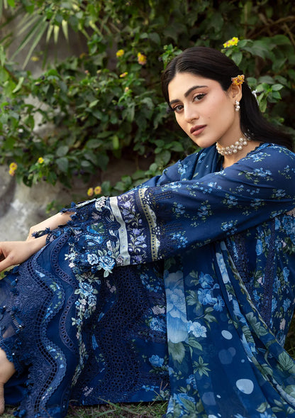 ELAF ERC-3B NEEL Print Chikankari Lawn