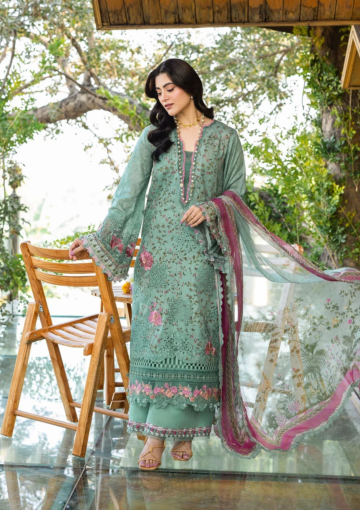 ELAF ERC-4B NAYAB Print Chikankari Lawn