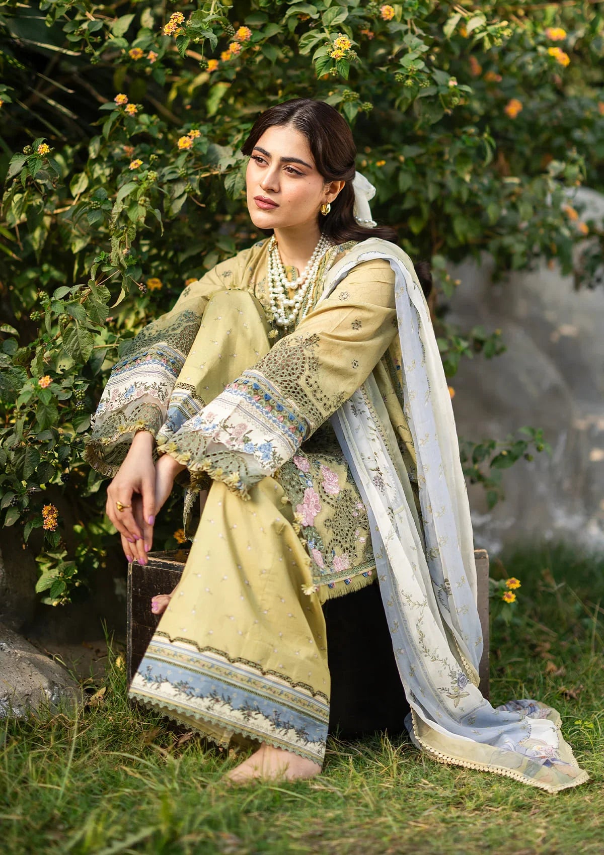 ELAF ERC-8B MENAH Print Chikankari