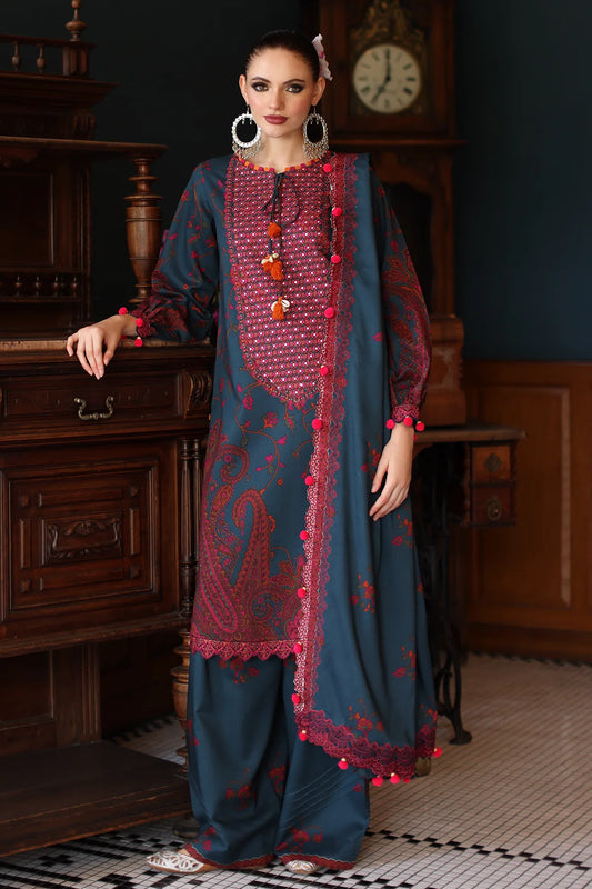 CHARIZMA Aniq Vol-01 2025 Fall Winter 3-PC Unstitched Embroidered Linen Collection ANW6-04