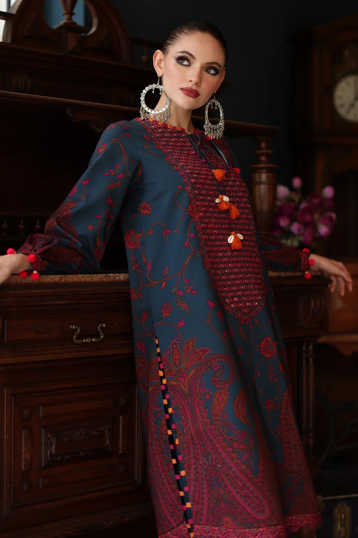 CHARIZMA Aniq Vol-01 2025 Fall Winter 3-PC Unstitched Embroidered Linen Collection ANW6-04