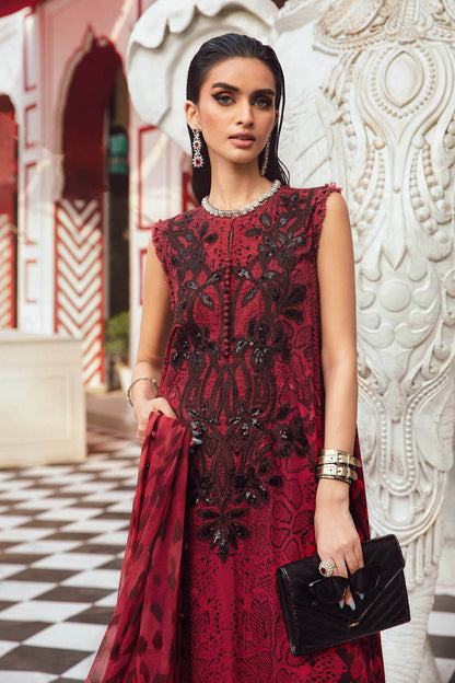 MARIA B. -  M. Prints 3 Piece Unstitched Embroidered Linen Suit | MPT-2702-A