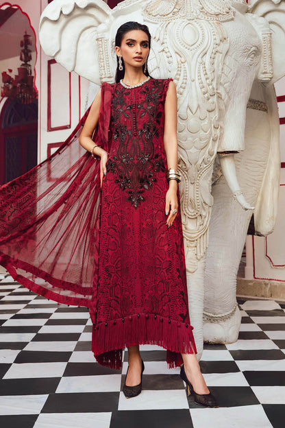 MARIA B. -  M. Prints 3 Piece Unstitched Embroidered Linen Suit | MPT-2702-A
