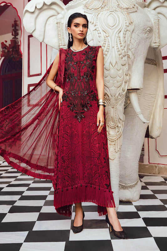 MARIA B. -  M. Prints 3 Piece Unstitched Embroidered Linen Suit | MPT-2702-A