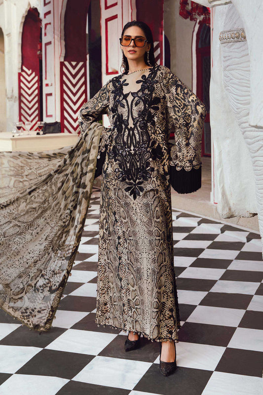 MARIA B. -  M. Prints 3 Piece Unstitched Embroidered Linen Suit | MPT-2702-B