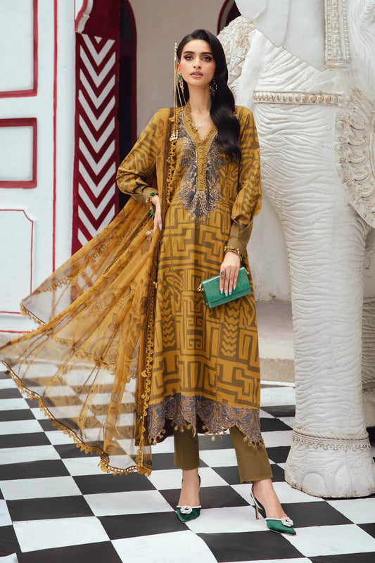 MARIA B. -  M. Prints 3 Piece Unstitched Embroidered Cambric Suit | MPT-2703-A