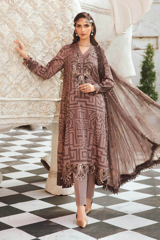 MARIA B. -  M. Prints 3 Piece Unstitched Embroidered Cambric Suit | MPT-2703-B