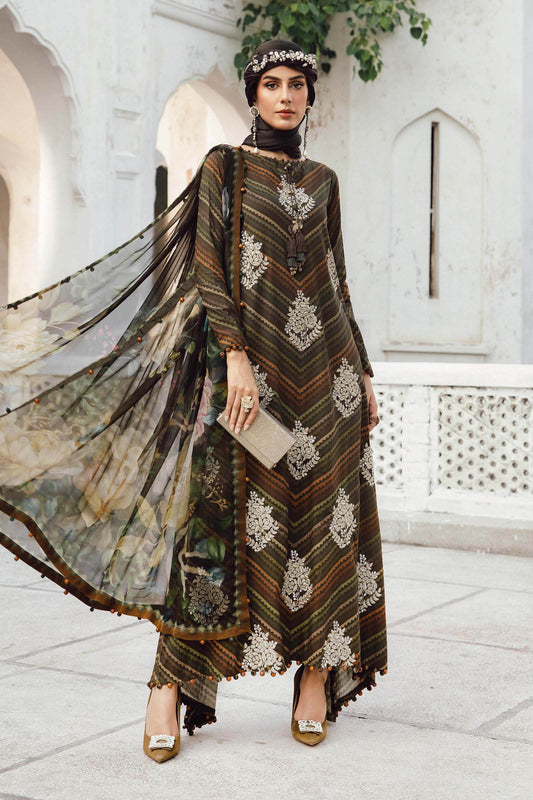 MARIA B. -  M. Prints 3 Piece Unstitched Embroidered Cambric Suit | MPT-2705-B