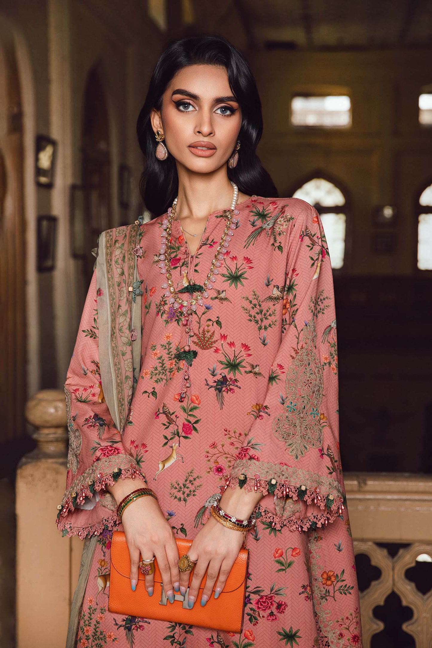 MARIA B. -  M. Prints 3 Piece Unstitched Embroidered Linen Suit | MPT-2707-A