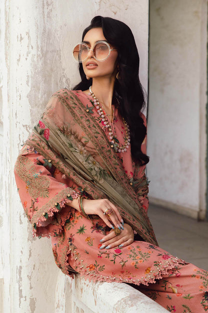 MARIA B. -  M. Prints 3 Piece Unstitched Embroidered Linen Suit | MPT-2707-A
