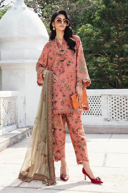 MARIA B. -  M. Prints 3 Piece Unstitched Embroidered Linen Suit | MPT-2707-A