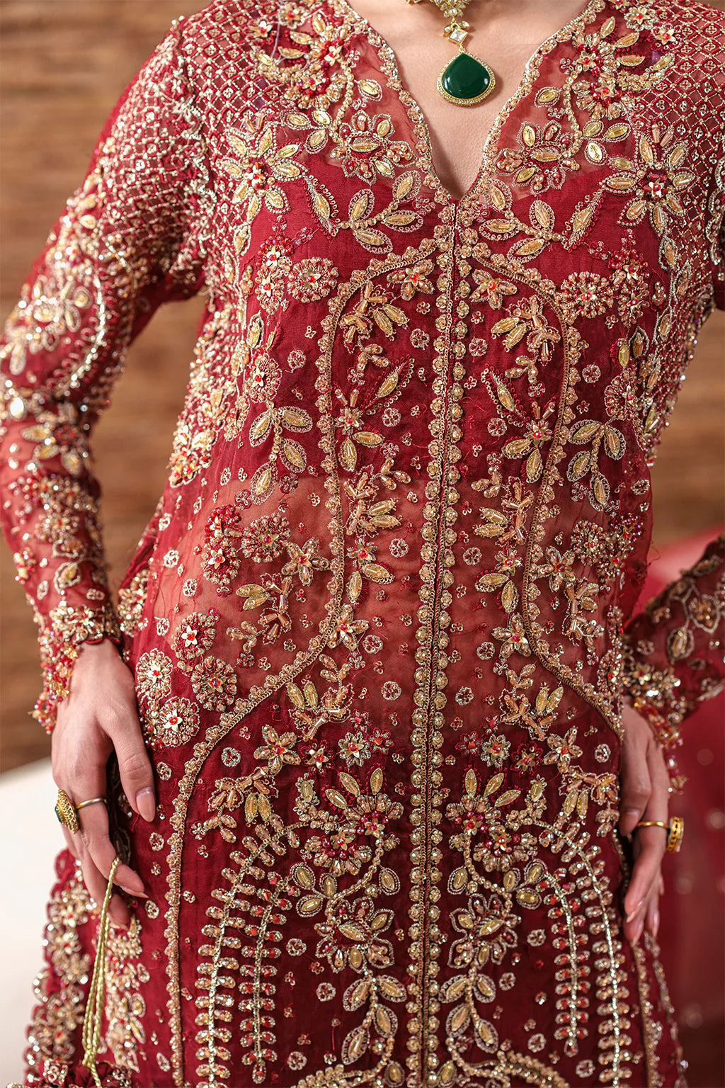 EMAAN ADEEL Starlit Jewels Ruby Veil - 07