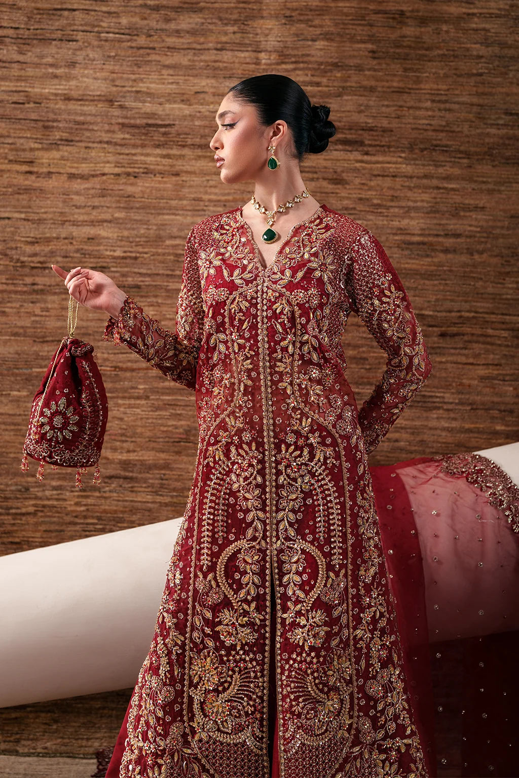 EMAAN ADEEL Starlit Jewels Ruby Veil - 07