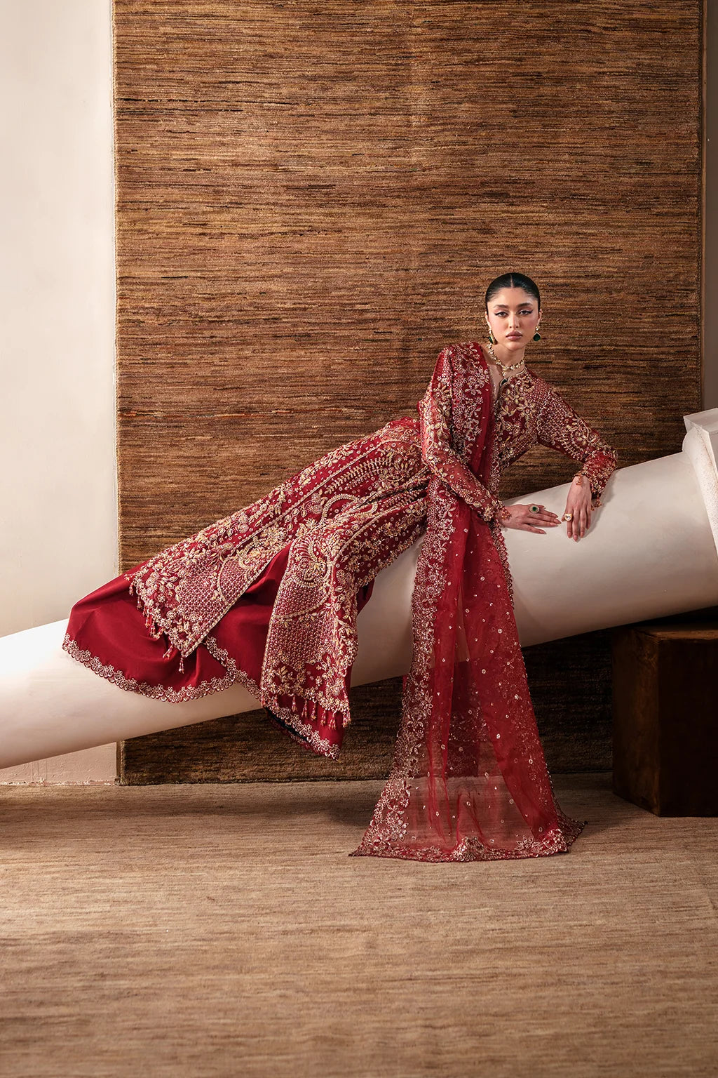 EMAAN ADEEL Starlit Jewels Ruby Veil - 07
