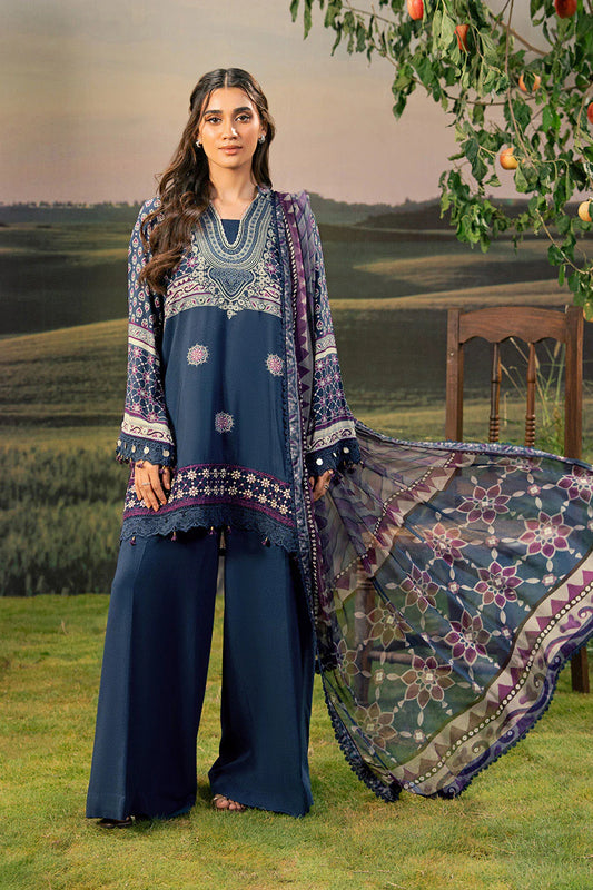 M. Basic by MARIA. B. 3 Pc Unstitched Embroidered Arabic Lawn Suit | MB-PFUS25-09B