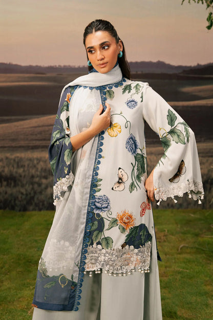M. Basic by MARIA. B. 3 Pc Unstitched Embroidered Arabic Lawn Suit | MB-PFUS25-07B