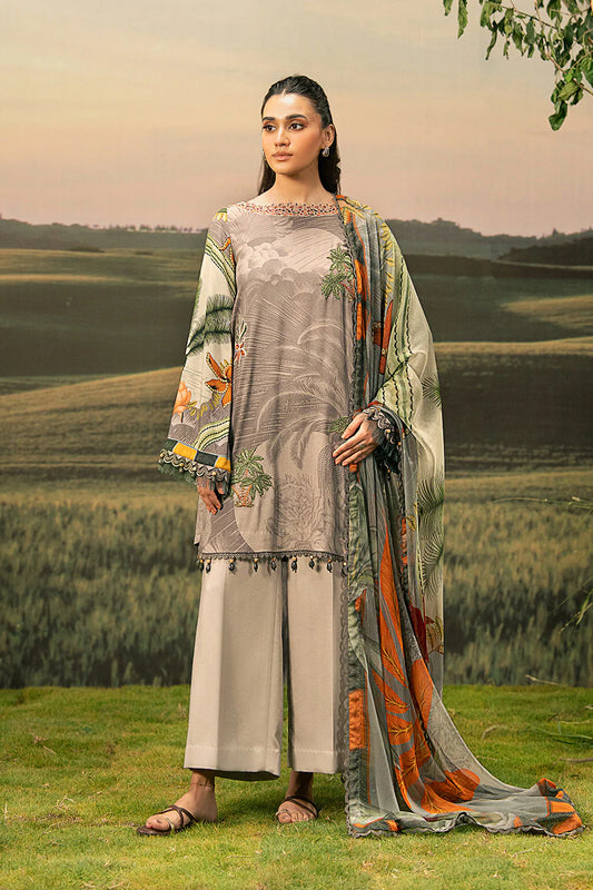 M. Basic by MARIA. B. 3 Pc Unstitched Embroidered Arabic Lawn Suit | MB-PFUS25-06B