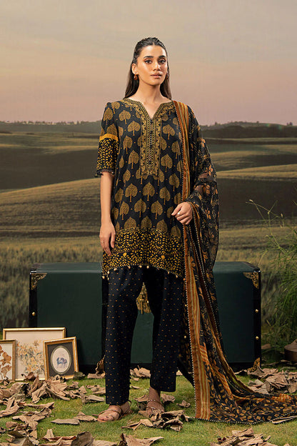 M. Basic by MARIA. B. 3 Pc Unstitched Embroidered Arabic Lawn Suit | MB-PFUS25-03B