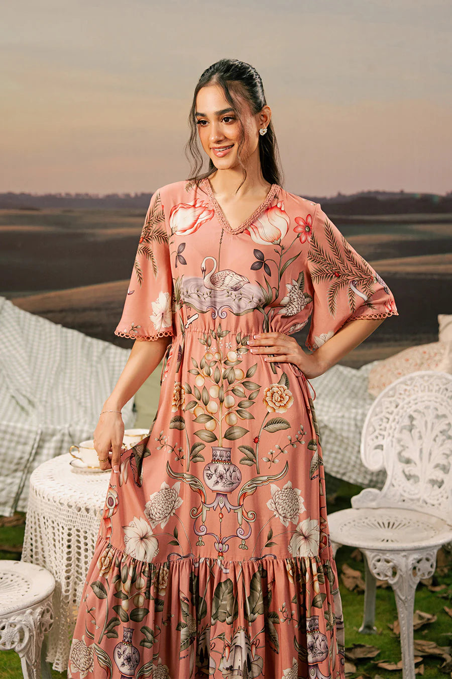 M. Basic by MARIA. B. 3 Pc Unstitched Embroidered Arabic Lawn Suit | MB-PFUS25-04B