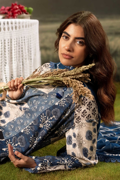 M. Basic by MARIA. B. 3 Pc Unstitched Embroidered Arabic Lawn Suit | MB-PFUS25-02A
