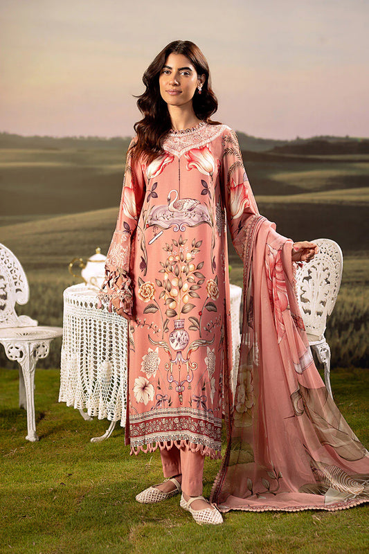 M. Basic by MARIA. B. 3 Pc Unstitched Embroidered Arabic Lawn Suit | MB-PFUS25-04B