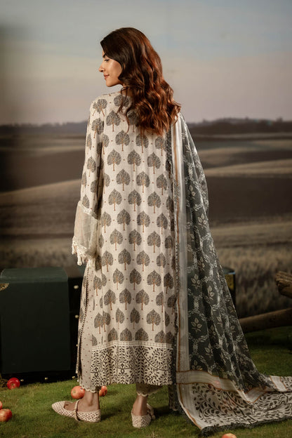 M. Basic by MARIA. B. 3 Pc Unstitched Embroidered Arabic Lawn Suit | MB-PFUS25-03A