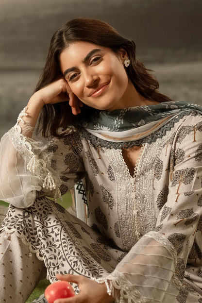 M. Basic by MARIA. B. 3 Pc Unstitched Embroidered Arabic Lawn Suit | MB-PFUS25-03A