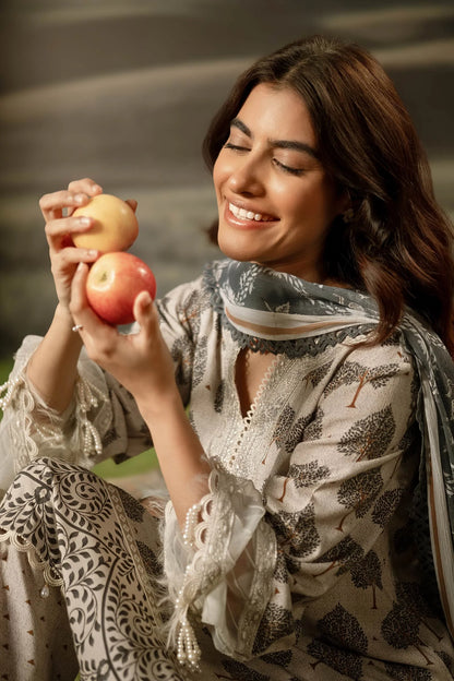 M. Basic by MARIA. B. 3 Pc Unstitched Embroidered Arabic Lawn Suit | MB-PFUS25-03A