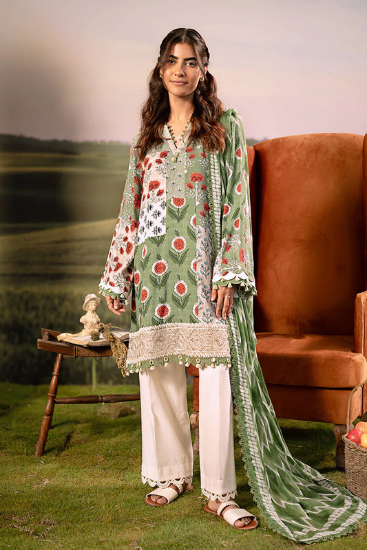 M. Basic by MARIA. B. 3 Pc Unstitched Embroidered Arabic Lawn Suit | MB-PFUS25-02B