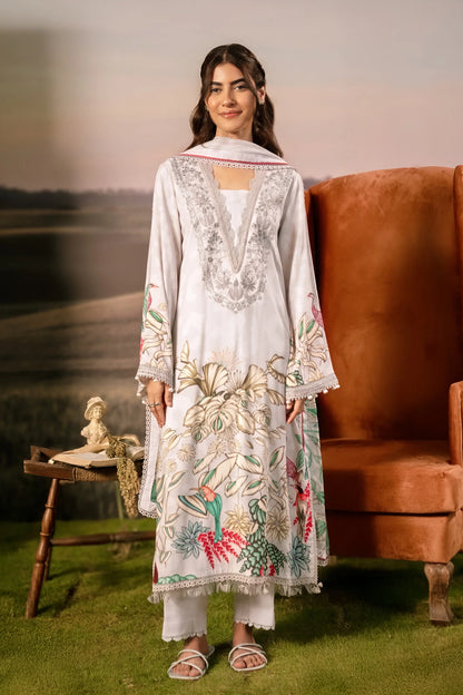 M. Basic by MARIA. B. 3 Pc Unstitched Embroidered Arabic Lawn Suit | MB-PFUS25-05A