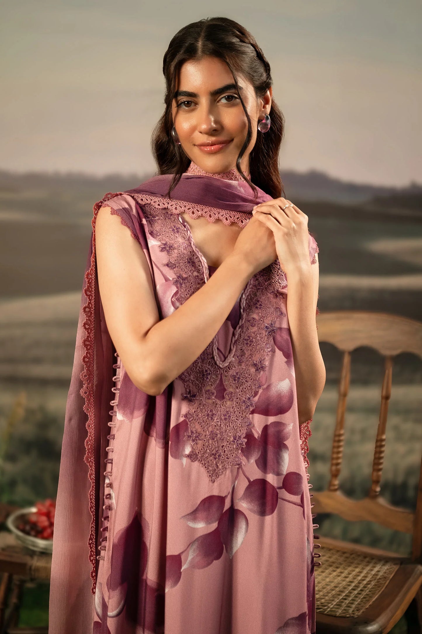 M. Basic by MARIA. B. 3 Pc Unstitched Embroidered Arabic Lawn Suit | MB-PFUS25-01A