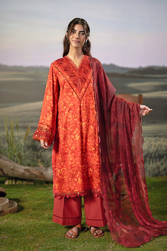 M. Basic by MARIA. B. 3 Pc Unstitched Embroidered Arabic Lawn Suit | MB-PFUS25-10B